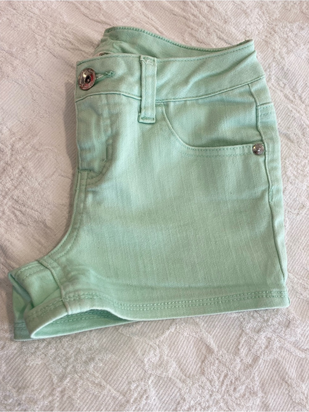 Justice Mint Green Denim Shorts